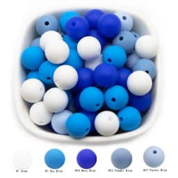 Cute-Idea 50Pcs Silicone Beads 9mm Baby Chewable Rounds Pearl Teether Infants Pacifier Pendant Toys Accessories Baby Products