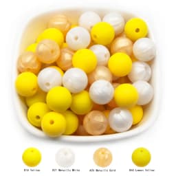 Cute-Idea 50Pcs Silicone Beads 9mm Baby Chewable Rounds Pearl Teether Infants Pacifier Pendant Toys Accessories Baby Products