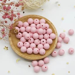 Cute-Idea 50Pcs Silicone Beads 9mm Baby Chewable Rounds Pearl Teether Infants Pacifier Pendant Toys Accessories Baby Products