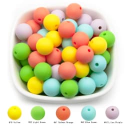Cute-Idea 50Pcs Silicone Beads 9mm Baby Chewable Rounds Pearl Teether Infants Pacifier Pendant Toys Accessories Baby Products