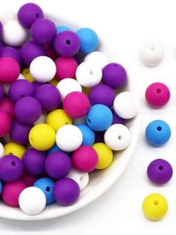 Cute-Idea 50Pcs Silicone Beads 9mm Baby Chewable Rounds Pearl Teether Infants Pacifier Pendant Toys Accessories Baby Products