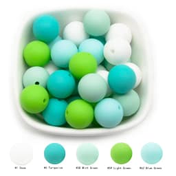 Cute-Idea 50Pcs Silicone Beads 9mm Baby Chewable Rounds Pearl Teether Infants Pacifier Pendant Toys Accessories Baby Products