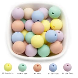 Cute-Idea 50Pcs Silicone Beads 9mm Baby Chewable Rounds Pearl Teether Infants Pacifier Pendant Toys Accessories Baby Products