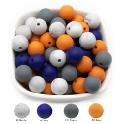 Cute-Idea 50Pcs Silicone Beads 9mm Baby Chewable Rounds Pearl Teether Infants Pacifier Pendant Toys Accessories Baby Products