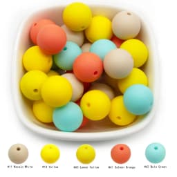 Cute-Idea 50Pcs Silicone Beads 9mm Baby Chewable Rounds Pearl Teether Infants Pacifier Pendant Toys Accessories Baby Products