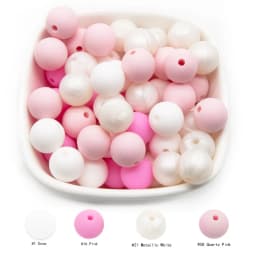 Cute-Idea 50Pcs Silicone Beads 9mm Baby Chewable Rounds Pearl Teether Infants Pacifier Pendant Toys Accessories Baby Products