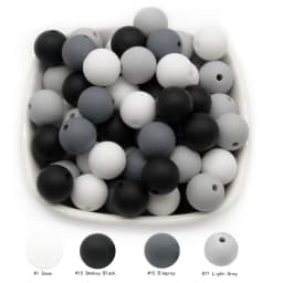Cute-Idea 50Pcs Silicone Beads 9mm Baby Chewable Rounds Pearl Teether Infants Pacifier Pendant Toys Accessories Baby Products