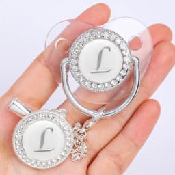 Newborn Baby Personalized Pacifier Clips Luxury Pacifiers Holder Letter Silver Bling Infant Transparent Silicone Nipple BPA Free