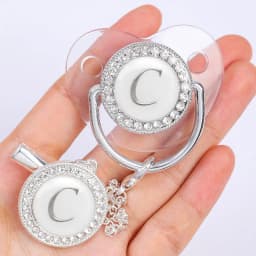 Newborn Baby Personalized Pacifier Clips Luxury Pacifiers Holder Letter Silver Bling Infant Transparent Silicone Nipple BPA Free