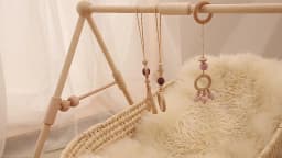 1Set Wooden Rattle Teethers Baby Toys Play Gym Mobile Newborn Sensory Structure Baby Nursing Gifts Handmade Stroller Accessories