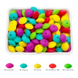 Cute-Idea 20pcs Silicone Lentil Abacus Beads 12mm Baby Rodent Beads DIY Pacifier Chain Teething Toys Accessories Baby goods