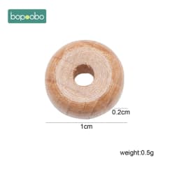 Bopoobo 100/500pc Wooden Mini Abacus Beads BPA Free Beech Baby Teether DIY Pacifier Chain Bracelet For Baby Rattle Nurse Gift