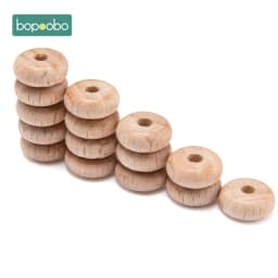 Bopoobo 100/500pc Wooden Mini Abacus Beads BPA Free Beech Baby Teether DIY Pacifier Chain Bracelet For Baby Rattle Nurse Gift