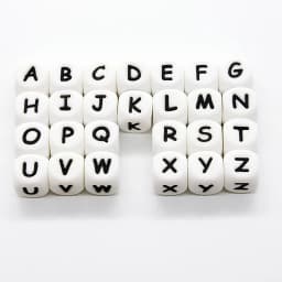 Cute-Idea 10pcs 12MM Silicone Letters Beads Baby Teething DIY English Alphabet Letter pearl teether BPA Free Baby Shower Gifts