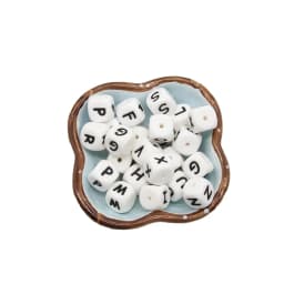 Cute-Idea 10pcs 12MM Silicone Letters Beads Baby Teething DIY English Alphabet Letter pearl teether BPA Free Baby Shower Gifts