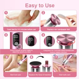 Electric Callus Remover Foot File 2-in-1 Adjustable Speed with 60pcs Sandpaper Discs for Pedicure And Callus Removal High Qualit
