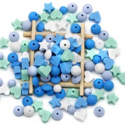 Cute-idea 50pc Silicone Beads Baby Lentil heart Star Shape Nuring Teething Beads Sets DIY Baby Pacifier Chain toys Accessories