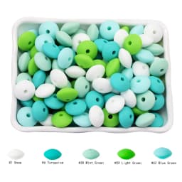 Cute-idea 50pc Silicone Beads Baby Lentil heart Star Shape Nuring Teething Beads Sets DIY Baby Pacifier Chain toys Accessories