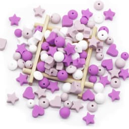 Cute-idea 50pc Silicone Beads Baby Lentil heart Star Shape Nuring Teething Beads Sets DIY Baby Pacifier Chain toys Accessories