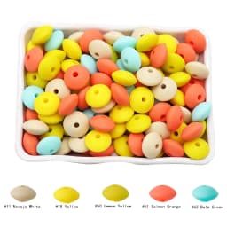 Cute-idea 50pc Silicone Beads Baby Lentil heart Star Shape Nuring Teething Beads Sets DIY Baby Pacifier Chain toys Accessories
