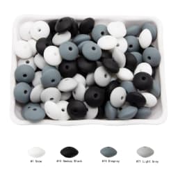 Cute-idea 50pc Silicone Beads Baby Lentil heart Star Shape Nuring Teething Beads Sets DIY Baby Pacifier Chain toys Accessories