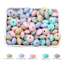 Cute-idea 50pc Silicone Beads Baby Lentil heart Star Shape Nuring Teething Beads Sets DIY Baby Pacifier Chain toys Accessories