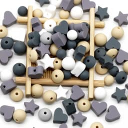 Cute-idea 50pc Silicone Beads Baby Lentil heart Star Shape Nuring Teething Beads Sets DIY Baby Pacifier Chain toys Accessories