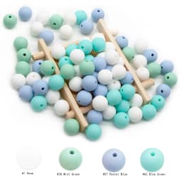 Cute-idea 50pc Silicone Beads Baby Lentil heart Star Shape Nuring Teething Beads Sets DIY Baby Pacifier Chain toys Accessories