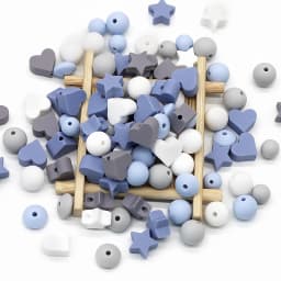 Cute-idea 50pc Silicone Beads Baby Lentil heart Star Shape Nuring Teething Beads Sets DIY Baby Pacifier Chain toys Accessories
