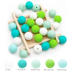 Cute-idea 50pc Silicone Beads Baby Lentil heart Star Shape Nuring Teething Beads Sets DIY Baby Pacifier Chain toys Accessories