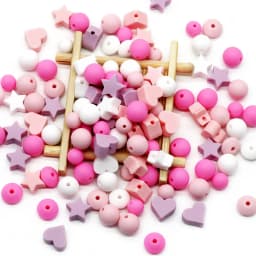 Cute-idea 50pc Silicone Beads Baby Lentil heart Star Shape Nuring Teething Beads Sets DIY Baby Pacifier Chain toys Accessories
