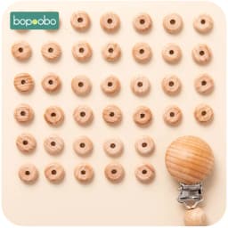 Bopoobo 20/50pc Small Wooden Abacus Beads Baby DIY Nursing Accessories Classic Sensory Toy New Baby Gift Organic Baby Teether