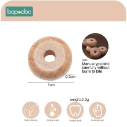 Bopoobo 20/50pc Small Wooden Abacus Beads Baby DIY Nursing Accessories Classic Sensory Toy New Baby Gift Organic Baby Teether