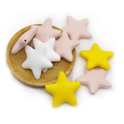Cute-idea Star Silicone Beads 10pcs Food Grade Baby Teething Teethers DIY infant Nursing Pacifier Chain Necklace toy Accessories