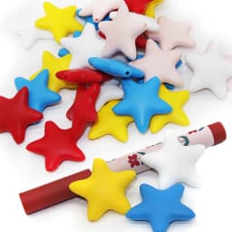 Cute-idea Star Silicone Beads 10pcs Food Grade Baby Teething Teethers DIY infant Nursing Pacifier Chain Necklace toy Accessories