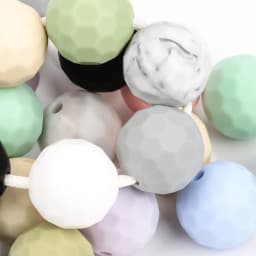 Lofca 12mm 40pcs Polyhedron Silicone Beads 15mm Silicone DIY Food Grade Oral Care Baby Teether Toy Soft Chew