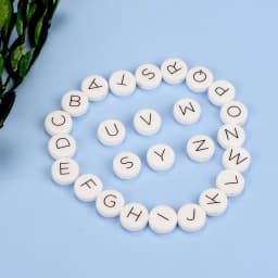 Lofca 70pcs Silicone Alphabet Beads Flat Silicone letter beads BPA free For Teether  Food Grade Necklace Making DIY Baby Teether