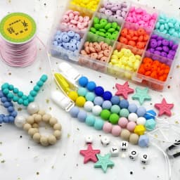 BOBO.BOX 10pc Love Heart Silicone Beads Teething Accessories Food Grade Silicone Teether BPA Free Eco-friendly Baby Teether Toys