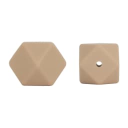 Cute-Idea 10pcs 14mm Silicone Beads Hexagon Pearl Food Grade Teether DIY Pacifier Clips Beads Necklace Baby Toy Teething