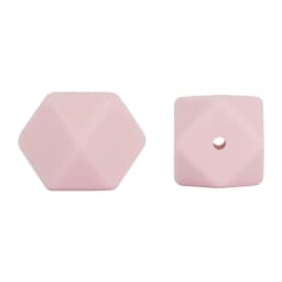 Cute-Idea 10pcs 14mm Silicone Beads Hexagon Pearl Food Grade Teether DIY Pacifier Clips Beads Necklace Baby Toy Teething