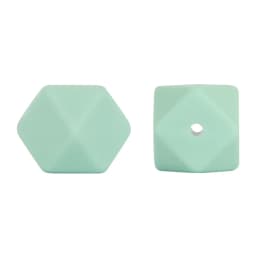 Cute-Idea 10pcs 14mm Silicone Beads Hexagon Pearl Food Grade Teether DIY Pacifier Clips Beads Necklace Baby Toy Teething