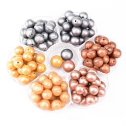 12mm/15mm 50pcs Metallic Golden Print Silicone Beads Silver Teething Beads Food Grade Silicone Chewable Teething For Infant