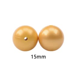 12mm/15mm 50pcs Metallic Golden Print Silicone Beads Silver Teething Beads Food Grade Silicone Chewable Teething For Infant