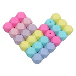 BOBO.BOX 10pcs 14mm Hexagon Silicone Beads Baby Teether Eco-friendly BPA Free Baby Teething Pacifier Chain Beads Baby Product