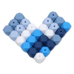 BOBO.BOX 10pcs 14mm Hexagon Silicone Beads Baby Teether Eco-friendly BPA Free Baby Teething Pacifier Chain Beads Baby Product