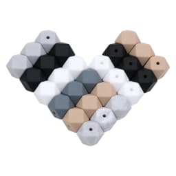 BOBO.BOX 10pcs 14mm Hexagon Silicone Beads Baby Teether Eco-friendly BPA Free Baby Teething Pacifier Chain Beads Baby Product