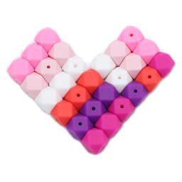BOBO.BOX 10pcs 14mm Hexagon Silicone Beads Baby Teether Eco-friendly BPA Free Baby Teething Pacifier Chain Beads Baby Product