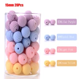 15mm 10Pcs/Lot Silicone Beads Baby Teething Beehive Round Food Grade Beads for DIY Threaded Silicone Beads Baby Teethers