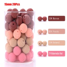 15mm 10Pcs/Lot Silicone Beads Baby Teething Beehive Round Food Grade Beads for DIY Threaded Silicone Beads Baby Teethers