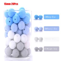 15mm 10Pcs/Lot Silicone Beads Baby Teething Beehive Round Food Grade Beads for DIY Threaded Silicone Beads Baby Teethers